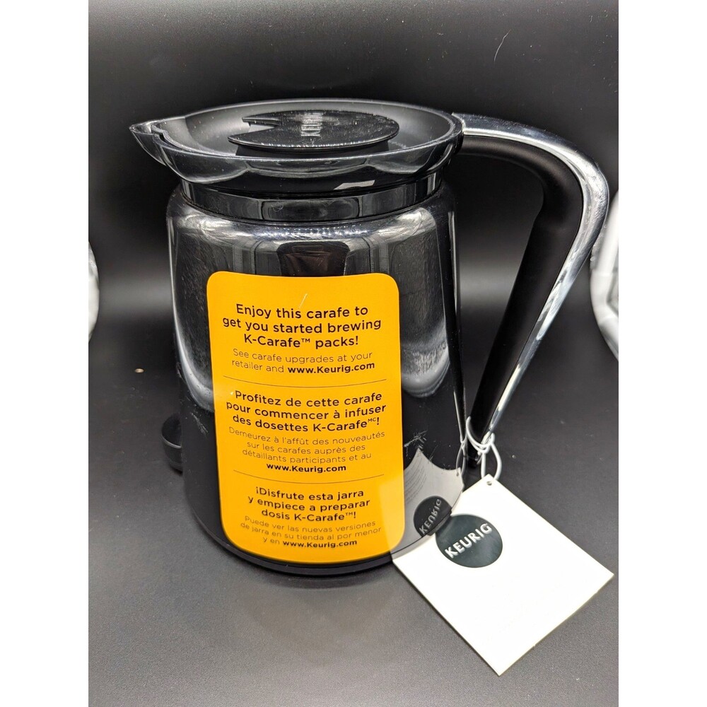 Keurig K-Carafe 32 oz Plastic Coffee Carafe Replacement, Black/Clear